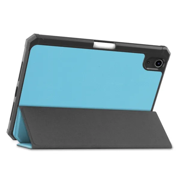 LEATHER Zaklápací obal Apple iPad mini 2021 / iPad mini 2024 svetlomodrý