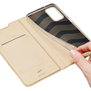 DUX Peňaženkový kryt Samsung Galaxy A03s zlatý
