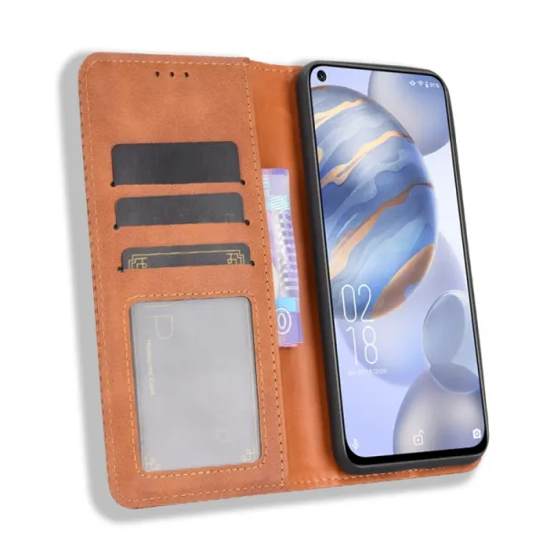BUSINESS Peňaženkový kryt Oukitel C21 hnedý