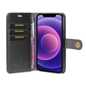 DG.MING Peňaženkový obal 2v1 Apple iPhone 13 čierny