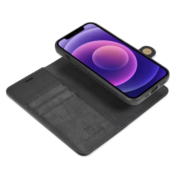 DG.MING Peňaženkový obal 2v1 Apple iPhone 13 čierny