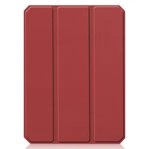 LEATHER Zaklápací obal Apple iPad mini 2021 / iPad mini 2024 tmavočervený