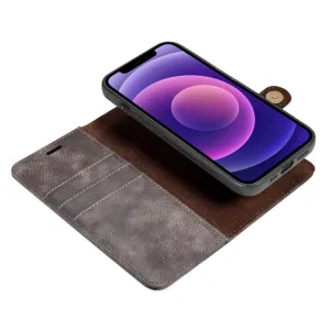 DG.MING Peňaženkový obal 2v1 Apple iPhone 13 šedý