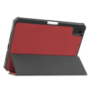 LEATHER Zaklápací obal Apple iPad mini 2021 / iPad mini 2024 tmavočervený