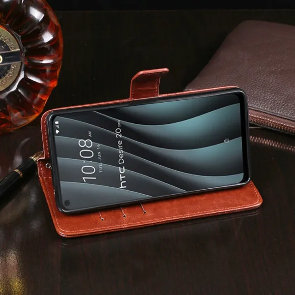 IDEWEI Peňaženkový kryt HTC Desire 20 Pro biely
