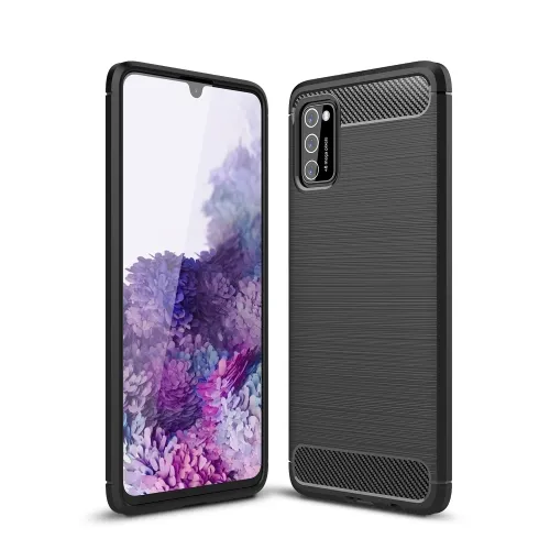 MG Carbon Case Flexible silikónový kryt na Samsung A03S EU (166.5), čierny