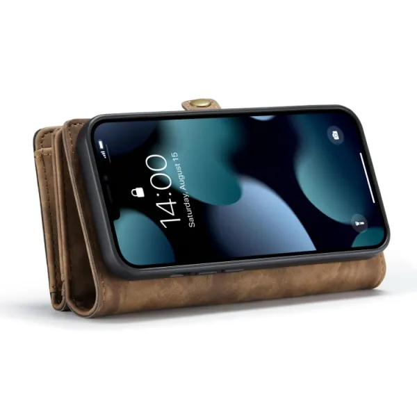 WALLET Ochranný kryt s peňaženkou 2v1 pre Apple iPhone 13 Pro Max hnedý
