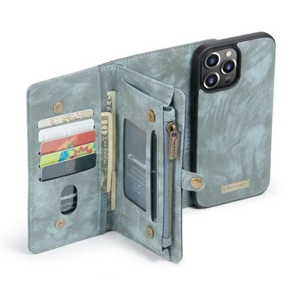 WALLET Ochranný kryt s peňaženkou 2v1 pre Apple iPhone 13 Pro modrý