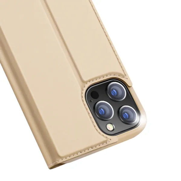 DUX Peňaženkový kryt Apple iPhone 13 Pro Max zlatý