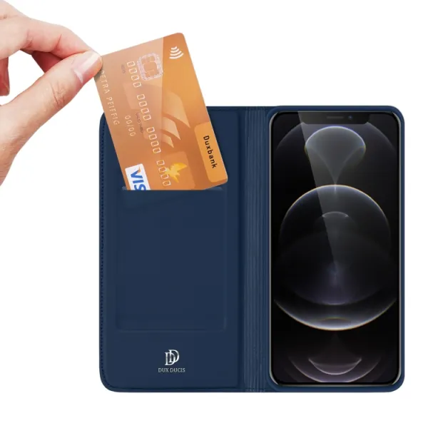 DUX Peňaženkový kryt Apple iPhone 13 Pro Max modrý