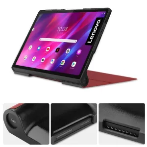 LEATHER Zaklápací obal Lenovo Yoga Tab 11 tmavočervený