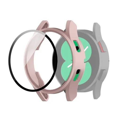 Ochranný kryt s tvrdeným sklom pre Samsung Galaxy Watch 4 44mm ružový