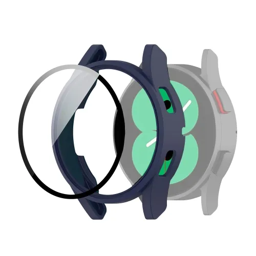 Ochranný kryt s tvrdeným sklom pre Samsung Galaxy Watch 4 40mm modrý