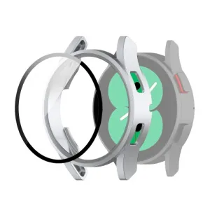 Ochranný kryt s tvrdeným sklom pre Samsung Galaxy Watch 4 44mm strieborný