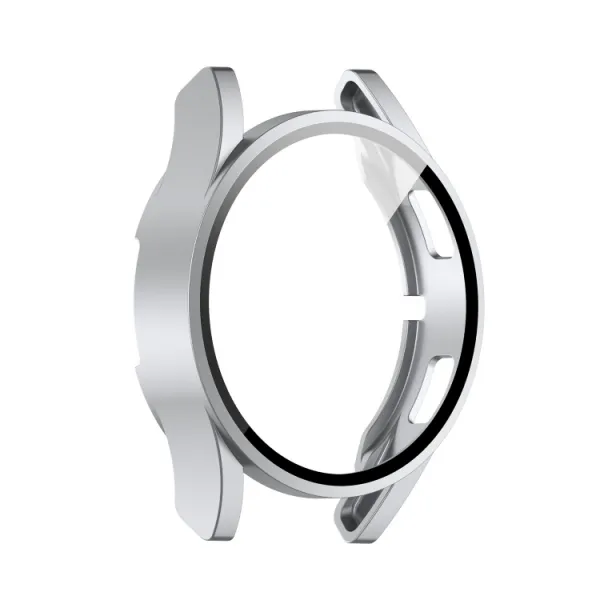 Ochranný kryt s tvrdeným sklom pre Samsung Galaxy Watch 4 44mm strieborný