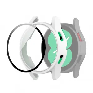 Ochranný kryt s tvrdeným sklom pre Samsung Galaxy Watch 4 44mm biely