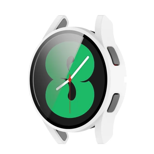 Ochranný kryt s tvrdeným sklom pre Samsung Galaxy Watch 4 44mm biely