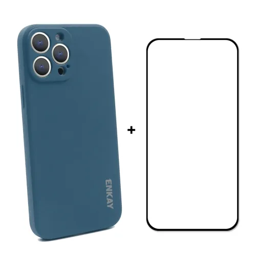 ENKAY Obal + 3D sklo Apple iPhone 13 Pro modrý
