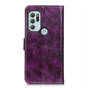 RETRO Peňaženkový obal Motorola Moto G60s fialový