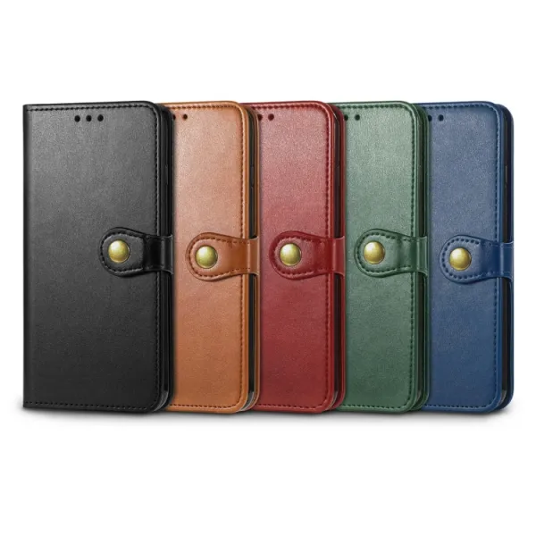 LEATHER BUCKLE Peňaženkový obal Asus Zenfone 8 Flip (ZS672KS) modrý