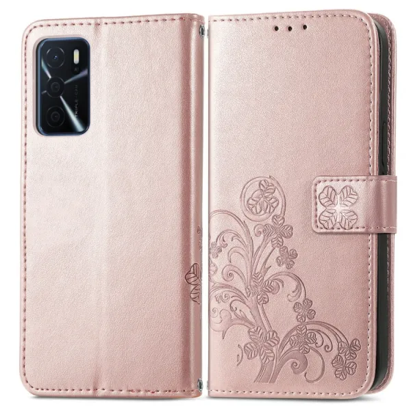 ART Peňaženkový kryt Oppo A16 / Oppo A16s FLOWERS svetloružový