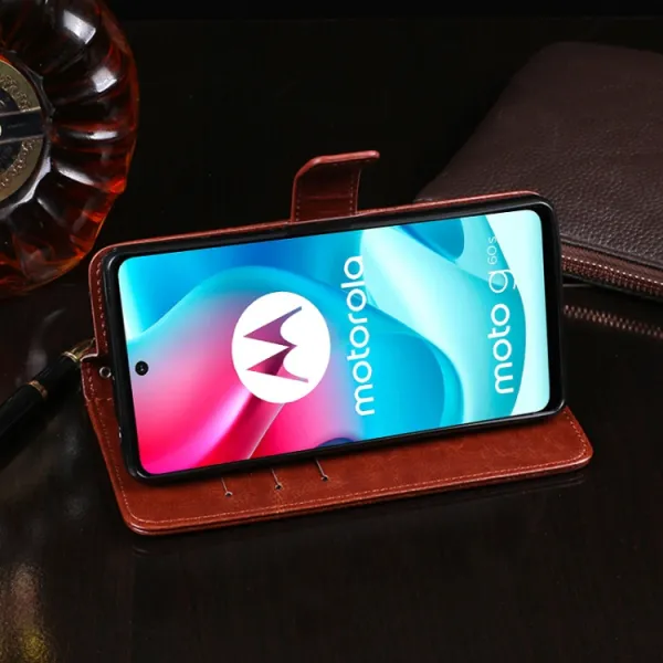 IDEWEI Peňaženkový kryt Motorola Moto G60s biely