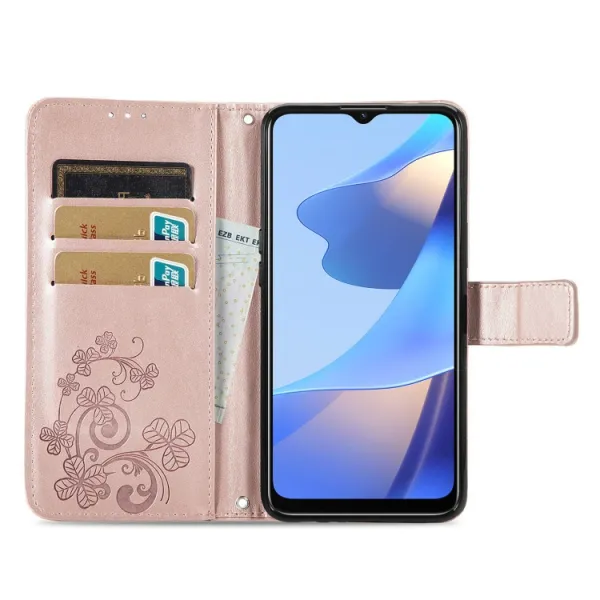 ART Peňaženkový kryt Oppo A16 / Oppo A16s FLOWERS svetloružový