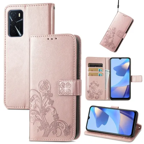 ART Peňaženkový kryt Oppo A16 / Oppo A16s FLOWERS svetloružový