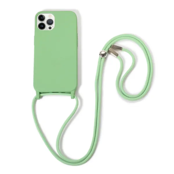 LANYARD Ochranný kryt so šnúrkou Apple iPhone 13 Pro Max svetlozelený
