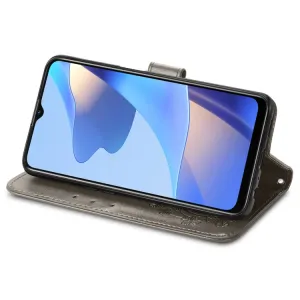 ART Peňaženkový kryt Oppo A16 / Oppo A16s FLOWERS šedý
