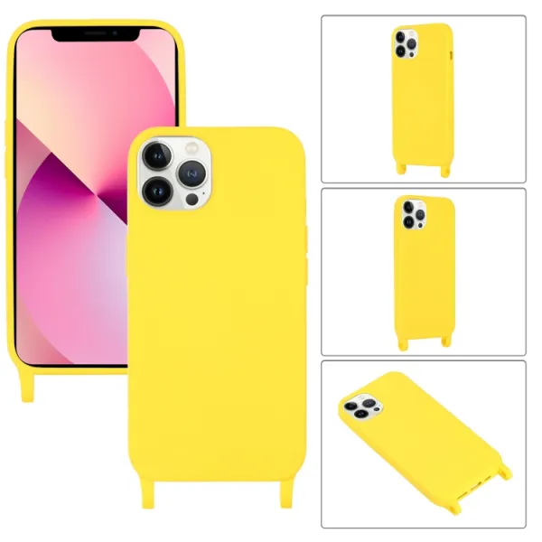 LANYARD Ochranný kryt so šnúrkou Apple iPhone 13 Pro Max žltý