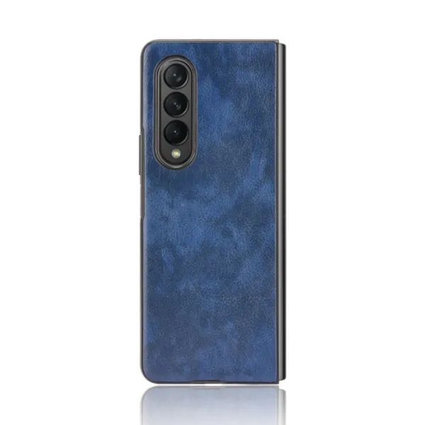 LEATHER Ochranný kryt Samsung Galaxy Z Fold 3 5G modrý