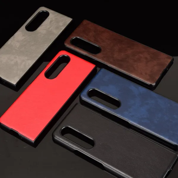 LEATHER Ochranný kryt Samsung Galaxy Z Fold 3 5G modrý