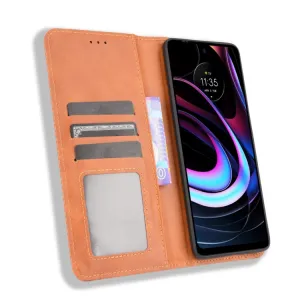 BUSINESS Peňaženkový kryt Motorola Edge 2021 hnedý