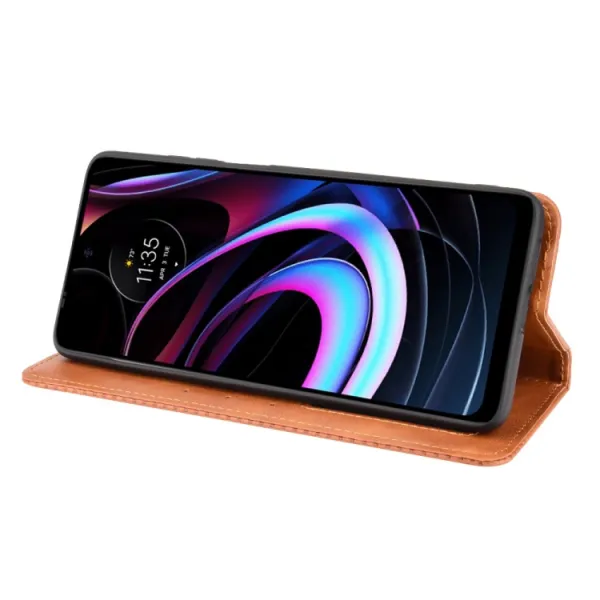 BUSINESS Peňaženkový kryt Motorola Edge 2021 hnedý