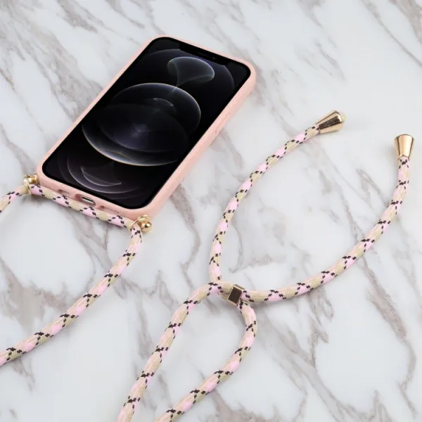 ROPE Kryt so šnúrkou Apple iPhone 13 Pro Max ružový