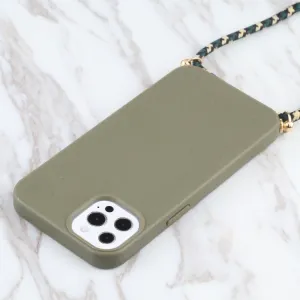 ROPE Kryt so šnúrkou Apple iPhone 13 Pro Max tmavozelený