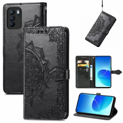 ART Peňaženkový kryt Oppo Reno6 Z ORNAMENT čierny
