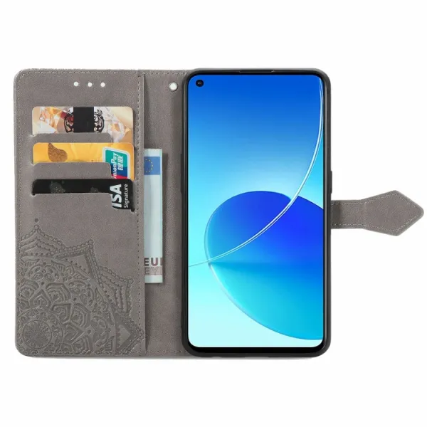 ART Peňaženkový kryt Oppo Reno6 Z ORNAMENT šedý