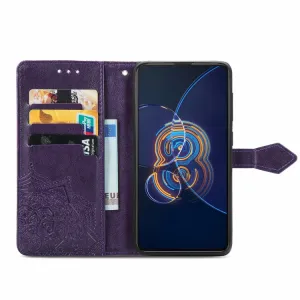ART Peňaženkový kryt Asus Zenfone 8 Flip (ZS672KS) ORNAMENT fialový