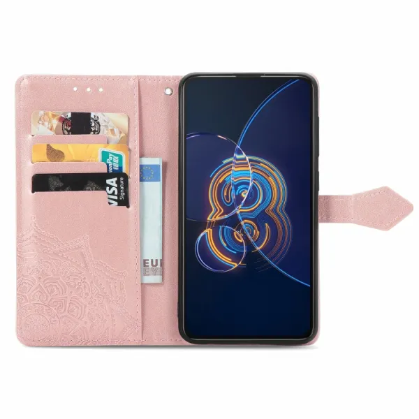 ART Peňaženkový kryt Asus Zenfone 8 Flip (ZS672KS) ORNAMENT ružový