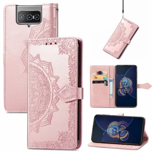 ART Peňaženkový kryt Asus Zenfone 8 Flip (ZS672KS) ORNAMENT ružový