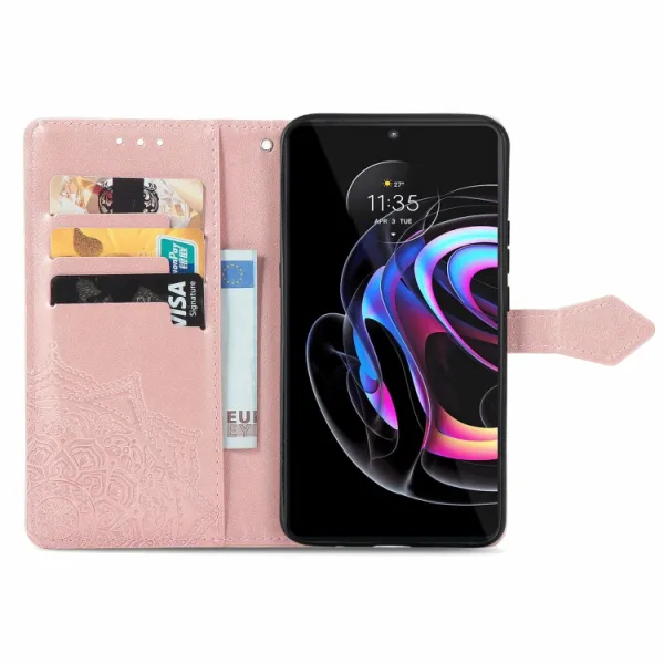 ART Peňaženkový kryt Motorola Edge 20 Pro ORNAMENT ružový