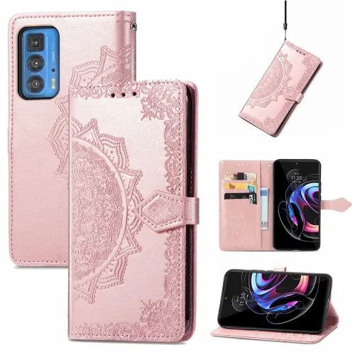 ART Peňaženkový kryt Motorola Edge 20 Pro ORNAMENT ružový