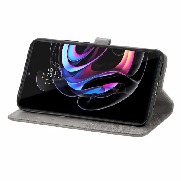 ART Peňaženkový kryt Motorola Edge 20 Pro ORNAMENT šedý