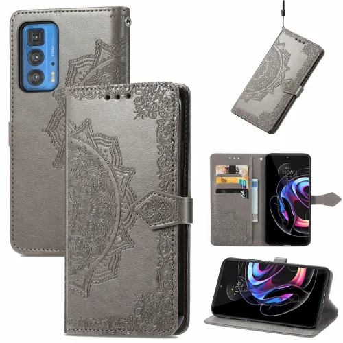 ART Peňaženkový kryt Motorola Edge 20 Pro ORNAMENT šedý