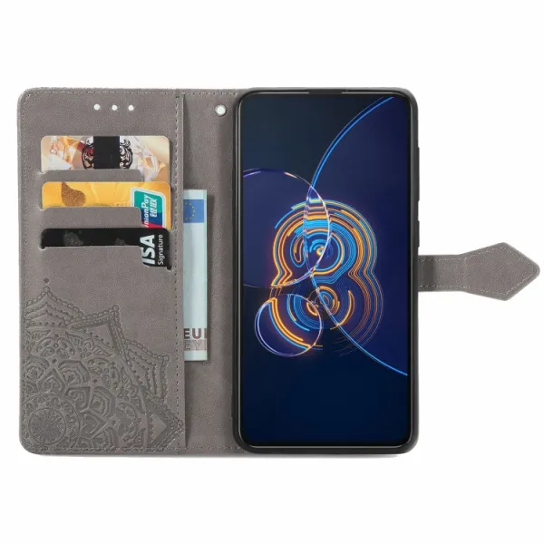 ART Peňaženkový kryt Asus Zenfone 8 Flip (ZS672KS) ORNAMENT šedý