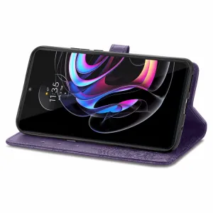 ART Peňaženkový kryt Motorola Edge 20 Pro ORNAMENT fialový