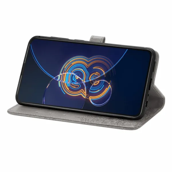 ART Peňaženkový kryt Asus Zenfone 8 Flip (ZS672KS) ORNAMENT šedý