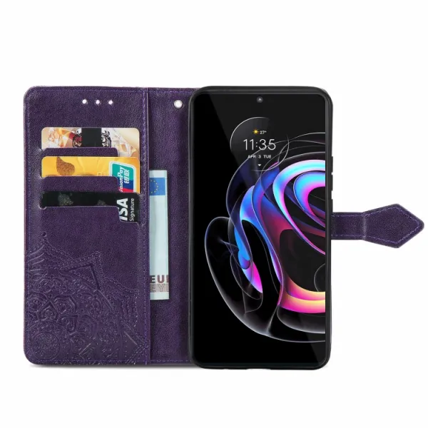 ART Peňaženkový kryt Motorola Edge 20 Pro ORNAMENT fialový